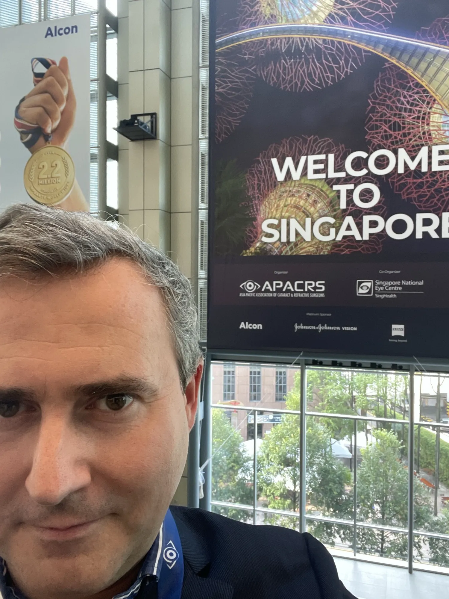 The APACRS 2023 Annual Meeting welcome signage at Suntec Singapore.