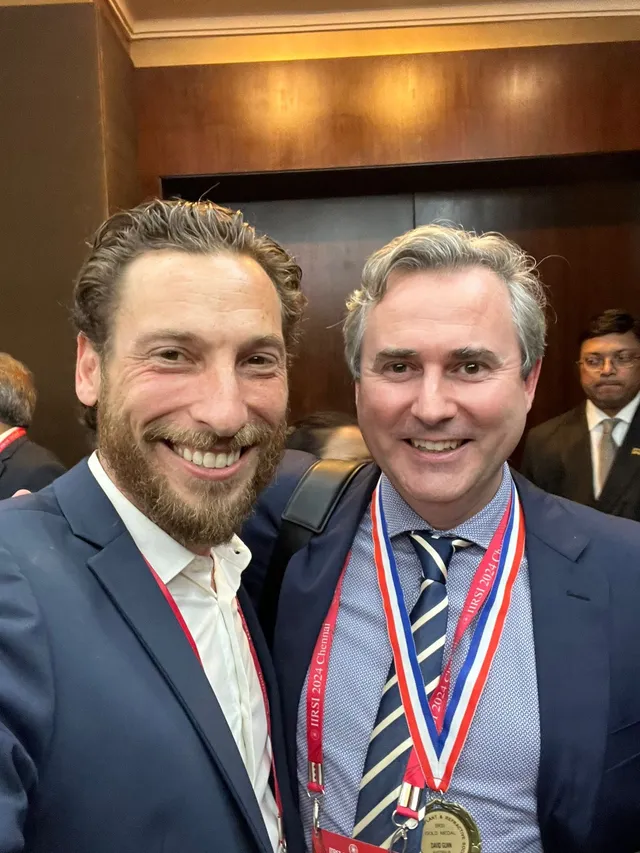 Dr David Gunn wearing the IIRSI Gold Medal awarded at the 2024 convention in Chennai.