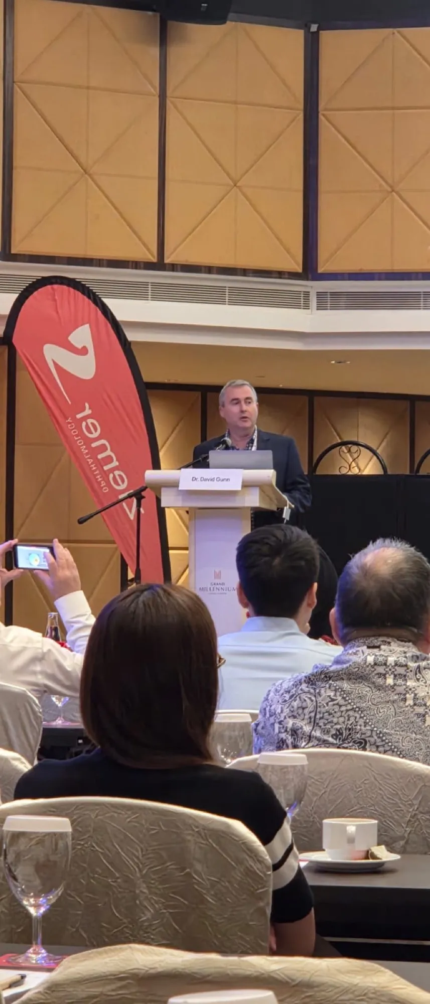Dr David Gunn at the lectern during the Ziemer Asian User Meeting 2026 in Kuala Lumpur.