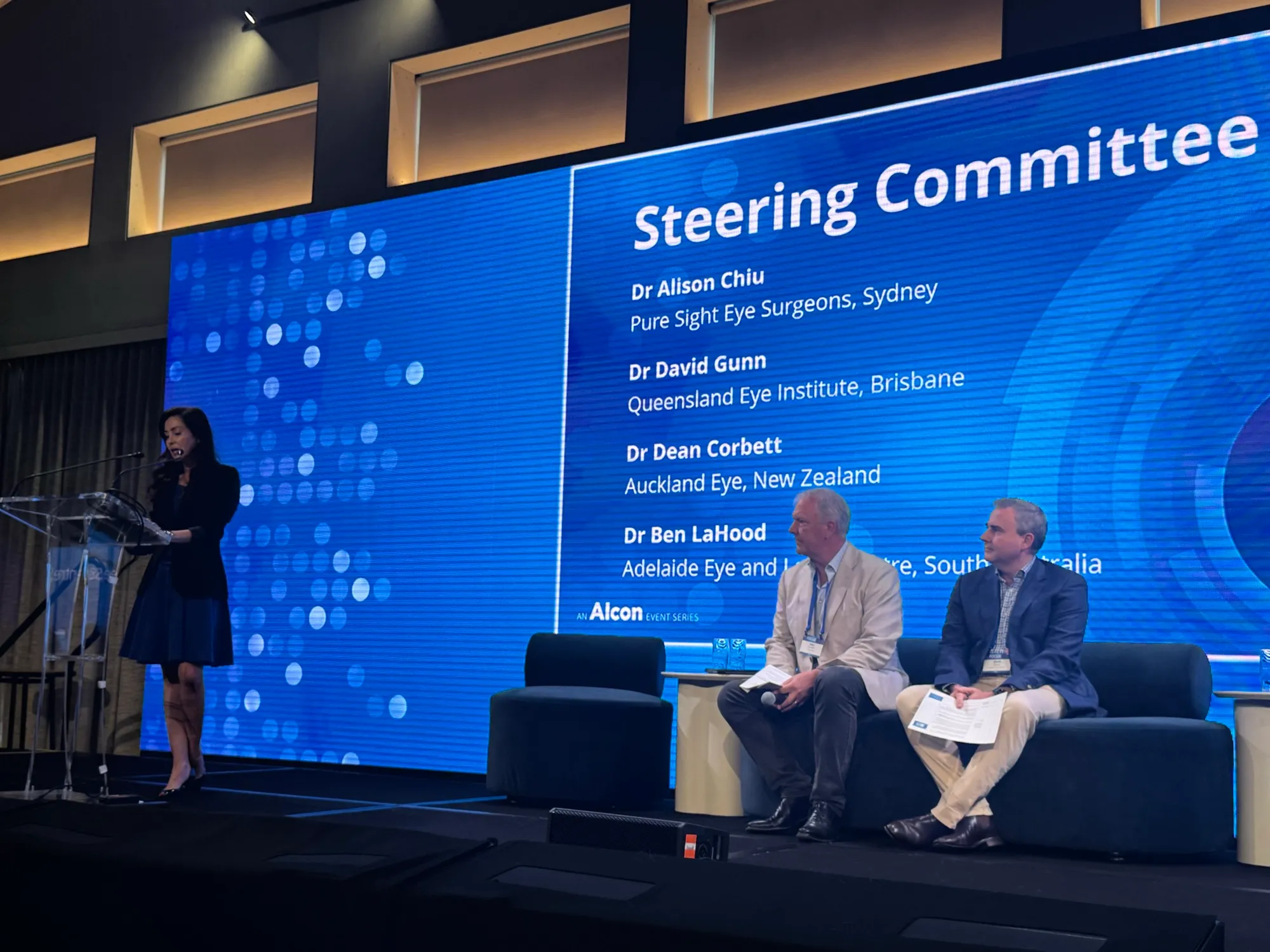 The FOCUS 2026 steering committee slide, listing Dr Alison Chiu, Dr David Gunn, Dr Dean Corbett and Dr Ben LaHood.