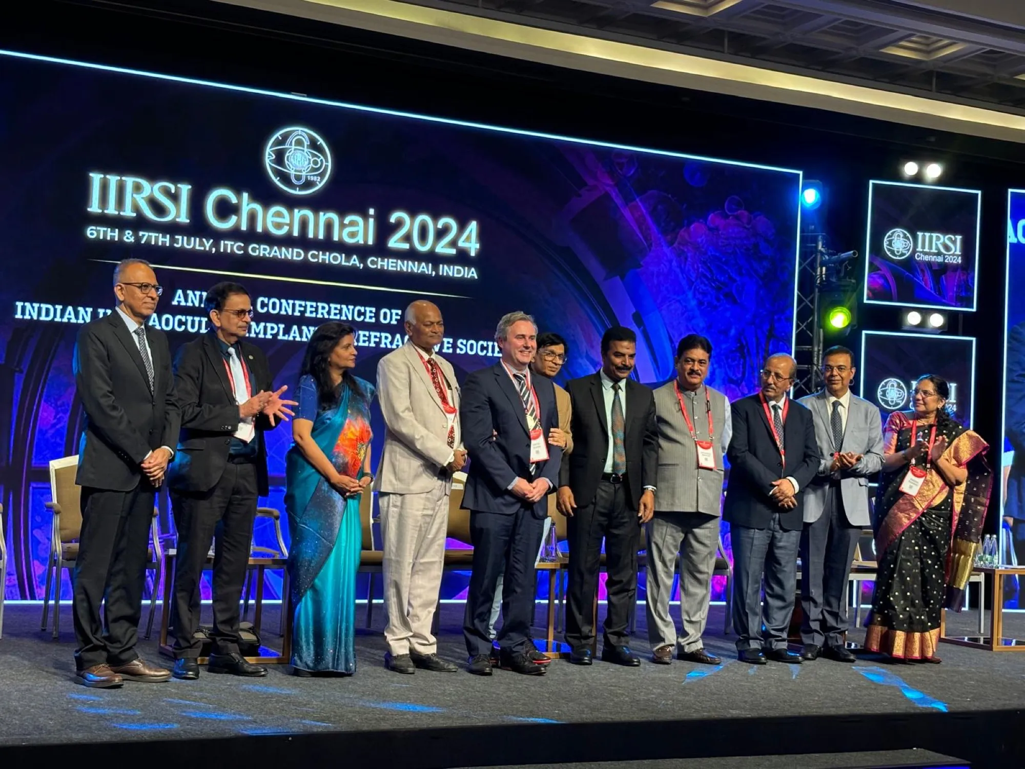 International faculty on stage at the IIRSI 2024 convention in Chennai.