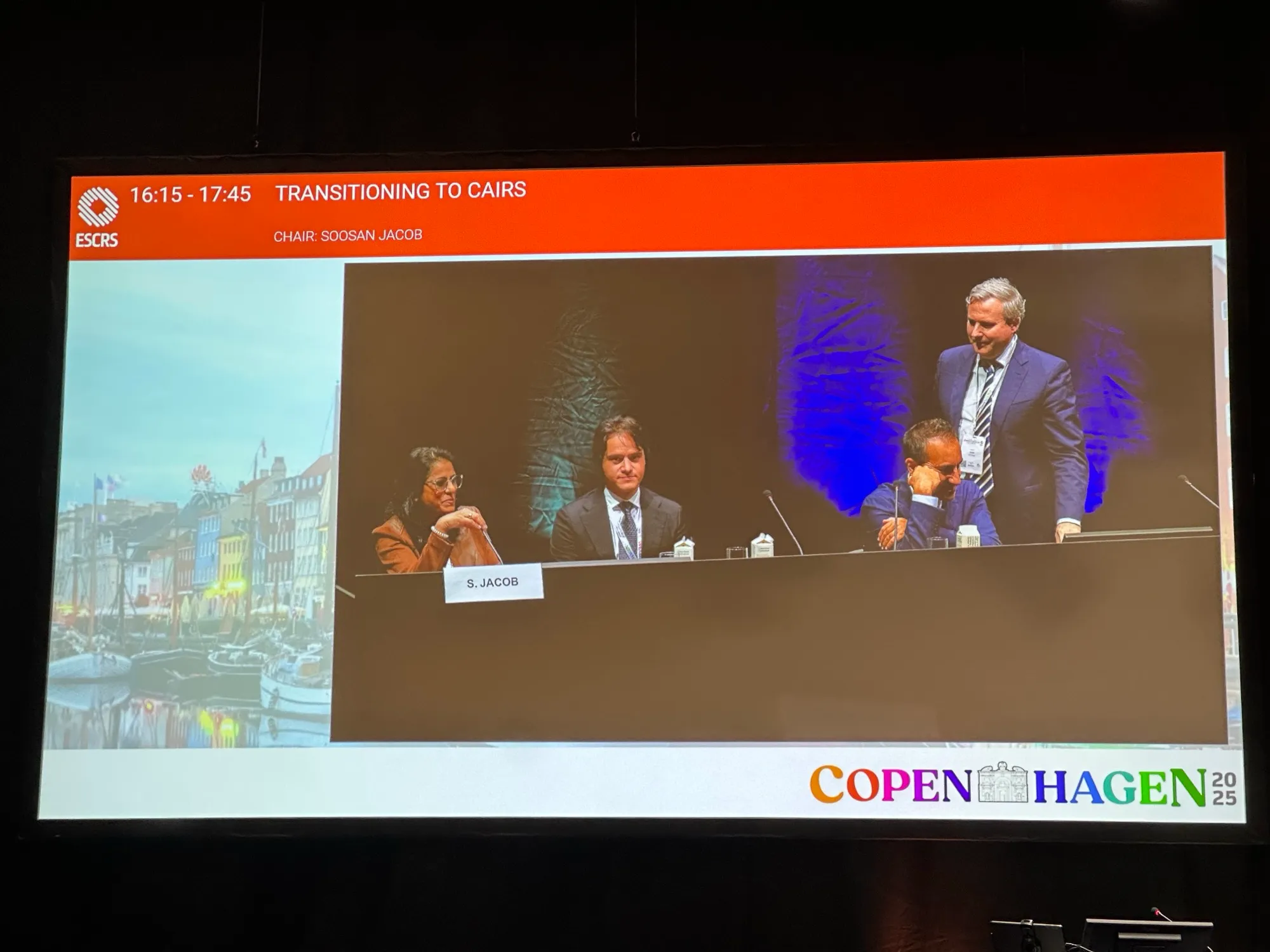 The Transitioning to CAIRS session at ESCRS Copenhagen 2025, chaired by Dr Soosan Jacob.