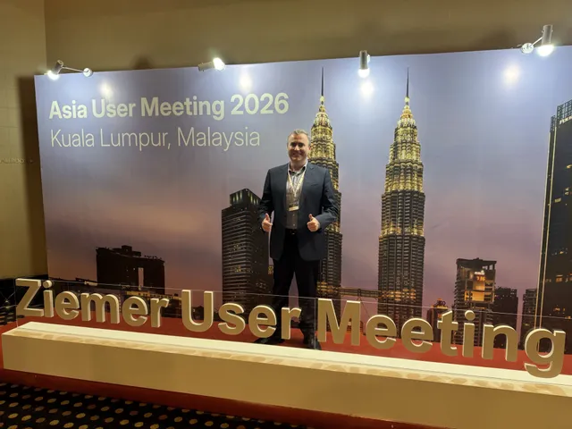 Ziemer Asian User Meeting 2026 stage backdrop in Kuala Lumpur, where Dr David Gunn presented Femto CAIRS.